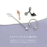 軟骨ピアス 天使悪魔エンジェルデビル羽翼ハートキャッチコーン ボディピアス | ボディピアス専門店凛RIN | 詳細画像6 