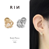 軟骨ピアス 薔薇バラ透かしデザインジュエル上品かわいい花 ボディピアス | ボディピアス専門店凛RIN | 詳細画像1 