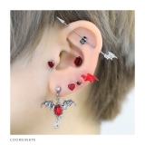 軟骨ピアス デビル悪魔羽翼アクリルクールレッドブラック ボディピアス | ボディピアス専門店凛RIN | 詳細画像6 