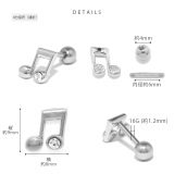 軟骨ピアス 音符ト音記号ジュエルキラキラサージカルステンレス ボディピアス | ボディピアス専門店凛RIN | 詳細画像14 