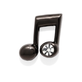 8分音符(連桁)・ブラック | 軟骨ピアス 音符ト音記号ジュエルキラキラサージカルステンレス ボディピアス | ボディピアス専門店凛RIN