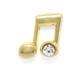 8分音符(連桁)・ゴールド | 軟骨ピアス 音符ト音記号ジュエルキラキラサージカルステンレス ボディピアス | ボディピアス専門店凛RIN