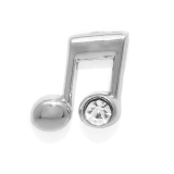 8分音符(連桁)・シルバー | 軟骨ピアス 音符ト音記号ジュエルキラキラサージカルステンレス ボディピアス | ボディピアス専門店凛RIN