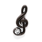 ト音記号・ブラック | 軟骨ピアス 音符ト音記号ジュエルキラキラサージカルステンレス ボディピアス | ボディピアス専門店凛RIN