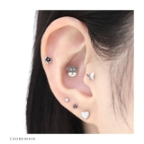 軟骨ピアス 犬ドッグモチーフ顔かわいいオールサージカルステンレスアレルギー対応 … | ボディピアス専門店凛RIN | 詳細画像6 