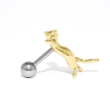 Bタイプ・ゴールド | 軟骨ピアス のびネコ猫かわいいアンテナヘリックス動物イベント ボディピアス | ボディピアス専門店凛RIN