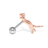 Bタイプ・ピンクゴールド | 軟骨ピアス のびネコ猫かわいいアンテナヘリックス動物イベント ボディピアス | ボディピアス専門店凛RIN