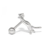 Bタイプ・シルバー | 軟骨ピアス のびネコ猫かわいいアンテナヘリックス動物イベント ボディピアス | ボディピアス専門店凛RIN