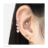 軟骨ピアス ハートジュエル大人カワイイ揺れる3連 ボディピアス | ボディピアス専門店凛RIN | 詳細画像7