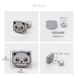 軟骨ピアス 猫ねこネコキャットフェイスかわいい白黒三毛はちわれ折れ耳 ボディピア… | ボディピアス専門店凛RIN | 詳細画像13