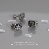 軟骨ピアス 猫ねこネコキャットフェイスかわいい白黒三毛はちわれ折れ耳 ボディピア… | ボディピアス専門店凛RIN | 詳細画像5