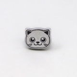 しろねこ | 軟骨ピアス 猫ねこネコキャットフェイスかわいい白黒三毛はちわれ折れ耳 ボディピア… | ボディピアス専門店凛RIN