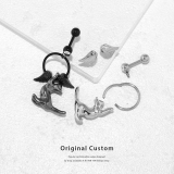 軟骨ピアスカスタムセット 猫エンジェル翼キャット人気 かわいい天使 | ボディピアス専門店凛RIN | 詳細画像5