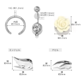 カスタムセット カラフル薔薇バラ翼エンジェルデビル | ボディピアス専門店凛RIN | 詳細画像15