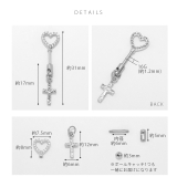 【セット】神カスタム 軟骨ピアス ハートムーンジュエルアンテナヘリックスクロスチ… | ボディピアス専門店凛RIN | 詳細画像11