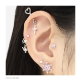 【セット】神カスタム 軟骨ピアス ハートムーンジュエルアンテナヘリックスクロスチ… | ボディピアス専門店凛RIN | 詳細画像6