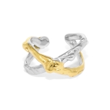 バイカラー | 指輪リング クロスリングクロスモチーフシルバーバイカラースタイリッシュ オープン… | ボディピアス専門店凛RIN