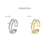 指輪リング キレイ2連ほそみ華奢 ジュエル十字クロスk18 | ボディピアス専門店凛RIN | 詳細画像9 