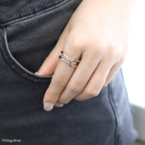 指輪リング キレイシンプルクロス 華奢サイズ調整オープン16金コーテイング | ボディピアス専門店凛RIN | 詳細画像3 