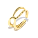 ゴールド | 指輪リング キレイシンプルクロス 華奢サイズ調整オープン16金コーテイング | ボディピアス専門店凛RIN