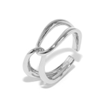 シルバー | 指輪リング キレイシンプルクロス 華奢サイズ調整オープン16金コーテイング | ボディピアス専門店凛RIN