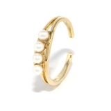 ゴールド | 指輪リング シンプルパール4連デザインリング大人可愛い 上品オープンリング | ボディピアス専門店凛RIN