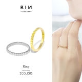 指輪リング シルバーゴールドシンプル ギザギザみぞカービング18金コーティング | ボディピアス専門店凛RIN | 詳細画像1