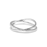 シルバー | 指輪リングクロスリング きれいダブルリング 洗練ファッションリング | ボディピアス専門店凛RIN