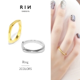 指輪リング シンプルスクエア四角 シルバーゴールド18K | ボディピアス専門店凛RIN | 詳細画像1
