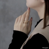 指輪リング スタイリッシュクロスライン パールフリーサイズシックオープンリング | ボディピアス専門店凛RIN | 詳細画像2 