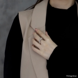 指輪リング スタイリッシュクロスライン パールフリーサイズシックオープンリング | ボディピアス専門店凛RIN | 詳細画像6 