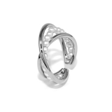 シルバー | 指輪リング スタイリッシュクロスライン パールフリーサイズシックオープンリング | ボディピアス専門店凛RIN