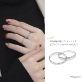 指輪リング シンプルレイヤード2連 トレンドアクセントシックダブルリング | ボディピアス専門店凛RIN | 詳細画像3 