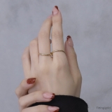 指輪リング シンプルレイヤード2連 トレンドアクセントシックダブルリング | ボディピアス専門店凛RIN | 詳細画像7 