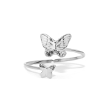 シルバー | 指輪レディースリング 蝶バタフライ ほそみかわいいオープンリングフォークリング | ボディピアス専門店凛RIN