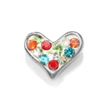 シルバー・ビビッドミックス | ハート カスタマイズキャッチ パーツネジ式 | ボディピアス専門店凛RIN