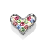 シルバー・パステルミックス | ハート カスタマイズキャッチ パーツネジ式 | ボディピアス専門店凛RIN