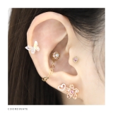 軟骨ピアス お花みたいなフラワージュエルビジュー花金属アレルギー ボディピアス | ボディピアス専門店凛RIN | 詳細画像7 