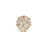 ゴールド/クリア | 軟骨ピアス お花みたいなフラワージュエルビジュー花金属アレルギー ボディピアス | ボディピアス専門店凛RIN