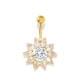ゴールド | へそピアス0368 ジュエル 花ヘソピアス | ボディピアス専門店凛RIN
