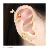 キャッチ軟骨ピアス キューブ四角カラフル カスタマイズ | ボディピアス専門店凛RIN | 詳細画像5 