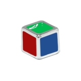 シルバー | キャッチ軟骨ピアス キューブ四角カラフル カスタマイズ | ボディピアス専門店凛RIN