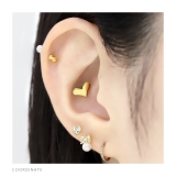 キャッチ ハートはーとかわいいサージカルステンレス金アレ ボディピアス | ボディピアス専門店凛RIN | 詳細画像7