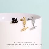 軟骨ピアス ネコねこ猫おさかな骨ゆらゆらかわいい黒金 ボディピアス | ボディピアス専門店凛RIN | 詳細画像3