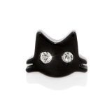 ねこ・ブラック | 軟骨ピアス ネコねこ猫おさかな骨ゆらゆらかわいい黒金 ボディピアス | ボディピアス専門店凛RIN