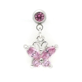 シルバー・ピンク | ボディピアスラブレット 蝶バタフライ蝶々ちょうちょ 軟骨ピアス | ボディピアス専門店凛RIN