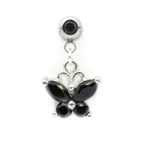 シルバー・ブラック | ボディピアスラブレット 蝶バタフライ蝶々ちょうちょ 軟骨ピアス | ボディピアス専門店凛RIN