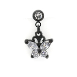 ブラック・クリア | ボディピアスラブレット 蝶バタフライ蝶々ちょうちょ 軟骨ピアス | ボディピアス専門店凛RIN