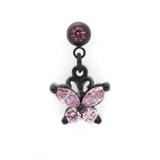 ブラック・ピンク | ボディピアスラブレット 蝶バタフライ蝶々ちょうちょ 軟骨ピアス | ボディピアス専門店凛RIN