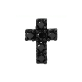 ブラック | 軟骨ピアス ジュエルクロス十字架CZ 金属アレルギー対応ボディピアス | ボディピアス専門店凛RIN